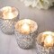 6 pcs 3" Glass Votive Candle Holders Assorted Geometric Designs Party Supplies